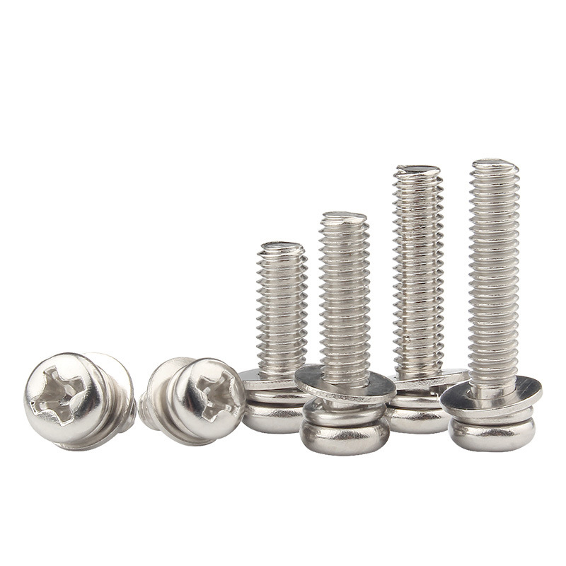 Cross Round Head with 2 PCS Gasket Machine Screw